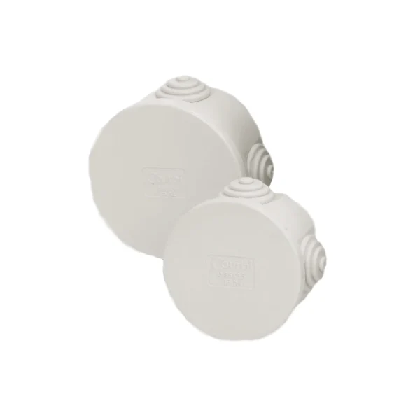 розподільна кругла 80 * 40 сіра з кабельними вводами Коробка (032-21002-804)