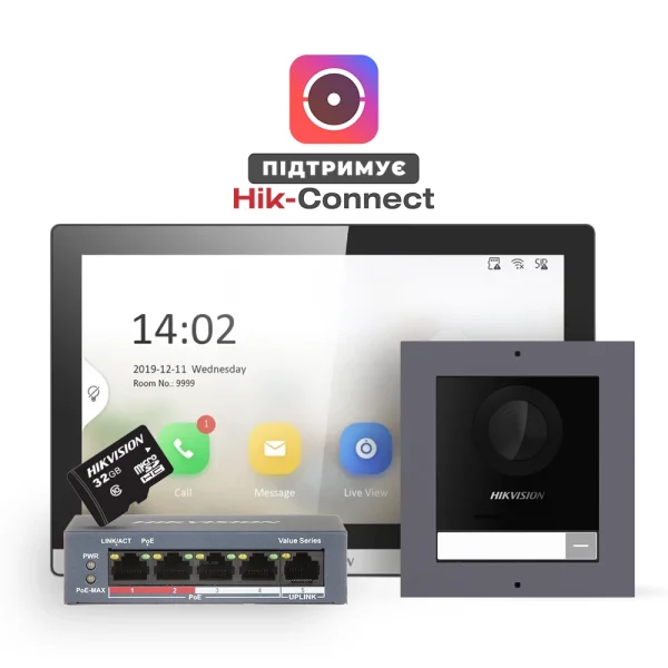 Комплект (накладна панель) DS-KD8003-IME1(B)+DS-KH6350-TE1+HS-TF