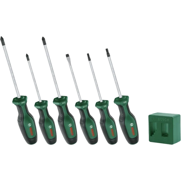Набір викруток Bosch (1600A02W7L) PH/PZ/SL/Torx 6 шт + намагничиватель