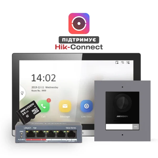 Комплект (врізна панель) DS-KD8003-IME1(B)+DS-KH6350-TE1+HS-TF