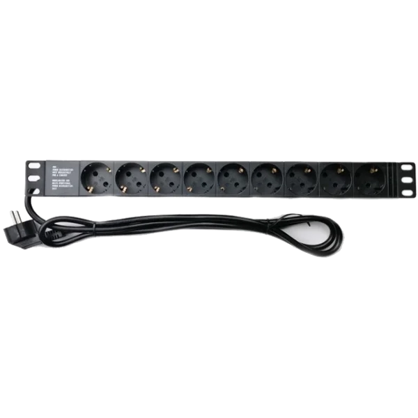 Подовжувач на 9 розеток без вимикача 220В 1U 19" EServer