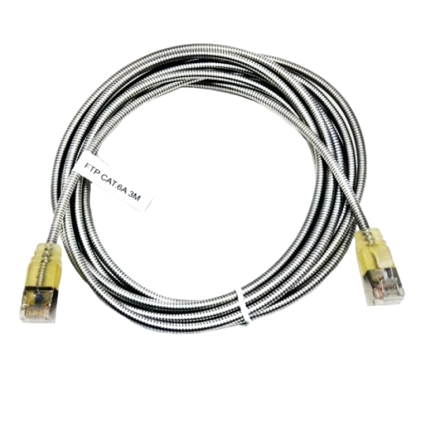 2 м, кат. 6А, армований, сріблястий Патч-корд FTP Kingda