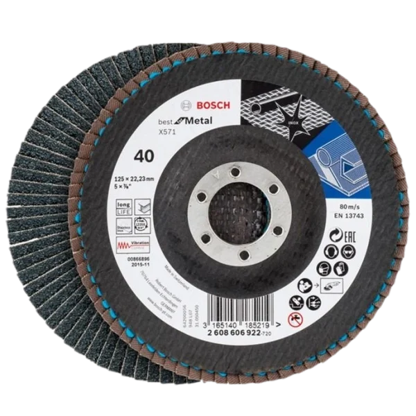 Пелюстковий шліфкруг Bosch X571 125 мм K40 (2608606922)