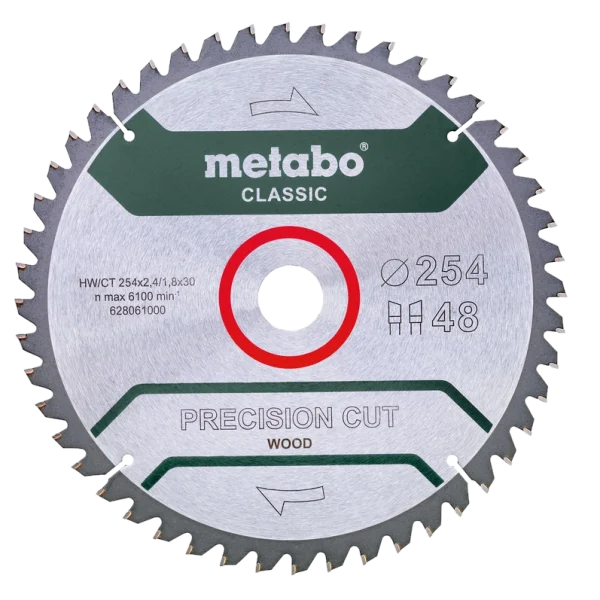 Пильний диск 254x30, Z48 WZ 5°neg. Metabo "precision cut wood - classic" (628061000)