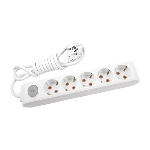 подовжувач 5 гнізд 5 м із заземленням і кнопкою VIKO (90118505)