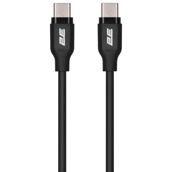 Кабель заряджання/синхронізації 1м 60Вт чорний 2E Type-C Glow USB-C > USB-C