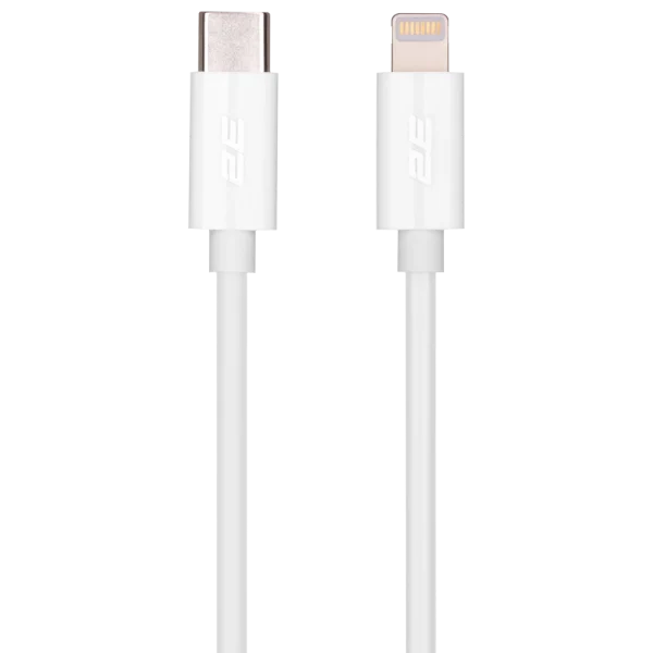 Кабель заряджання/синхронізації 1м білий 2E Type-C GlowUSB-C > Lightning