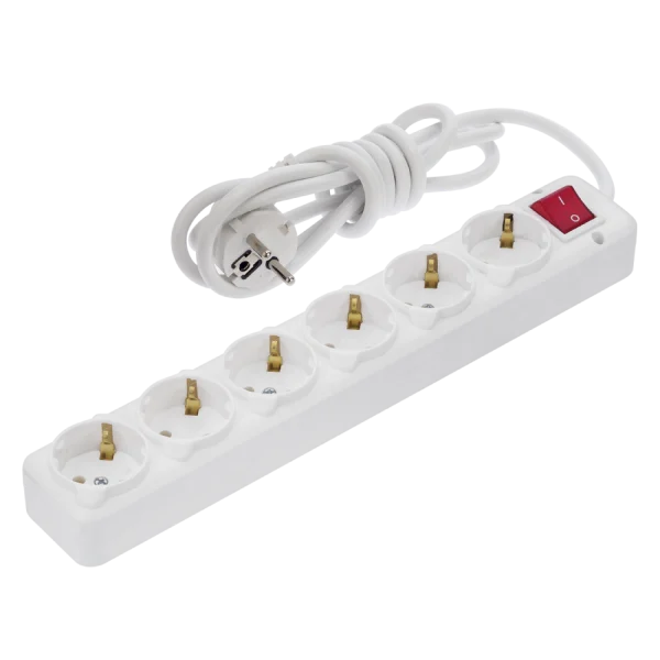 Подовжувач NA-UEA 6-гнізд 5 м з кнопкою