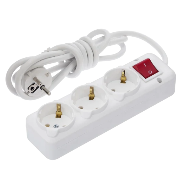 Подовжувач NA-UEA 3-гнізда 3 м з кнопкою