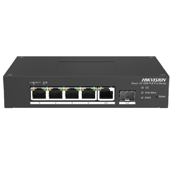 Комутатор 4 порти керований Hikvision DS-3T1306P-SI/HS PoE