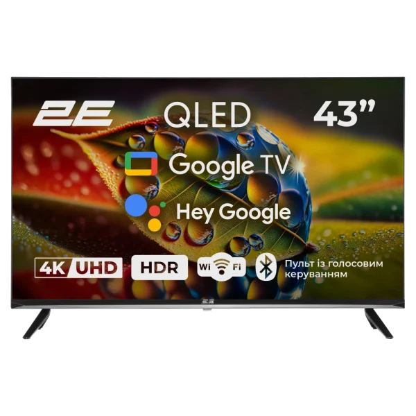 Телевізор 2E 43A77Q 43” дюйма 3840x2160 QLED Google TV