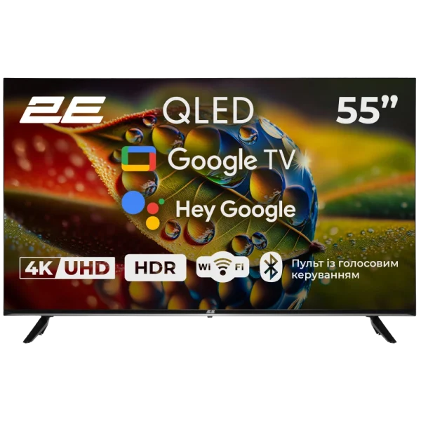 Телевізор 2E 55A77Q 55” дюйма 3840x2160 QLED Google TV
