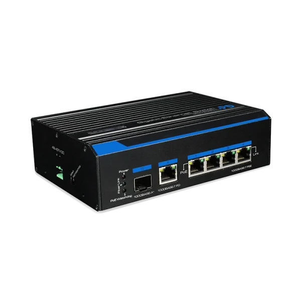 4-портовий промисловий повногігабітний PoE-комутатор (60 Вт з живленням від HPoE) UTP7204GE-PD