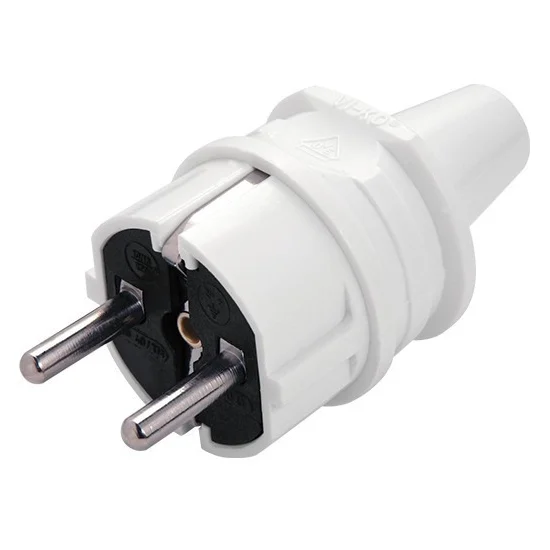 пряма біла із заземленням Вилка "Евро"(90304100)