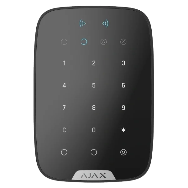 Бездротова клавіатура з підтримкою захищених карток і брелоків Ajax Keypad S Plus (8PD) black