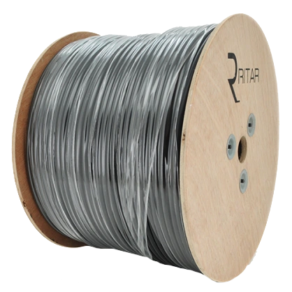 Кабель коаксіальний з живленням 305 м RITAR B305-RG59CU + 2x0.5mm CU, 0,81 мм.CU, 64x0.12m CCA