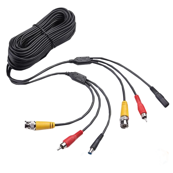 Патчкорд комбінований коаксіальний + живлення + звук, чорний NC + DC + AV 10m