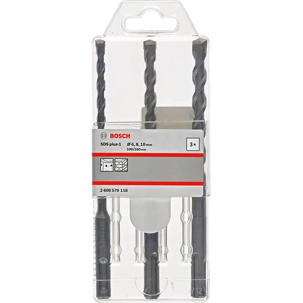 Набір бурів по бетону Bosch SDS plus-1 6/8/10x160мм