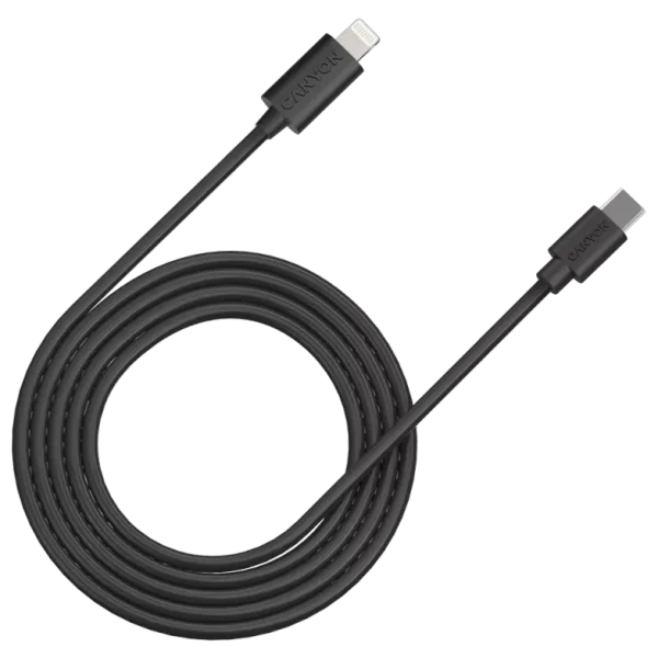 Кабель Canyon CFI12B black (Lightning - USB-C ) 2м 20Вт
