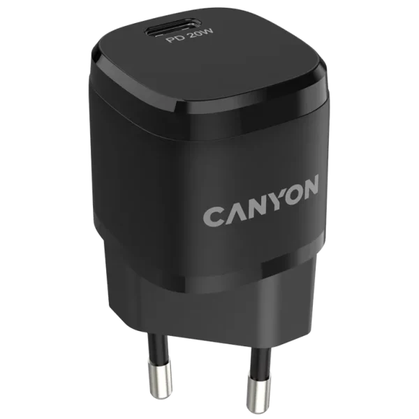 Мережевий зарядний пристрiй Canyon H-08 black (PD 20W)