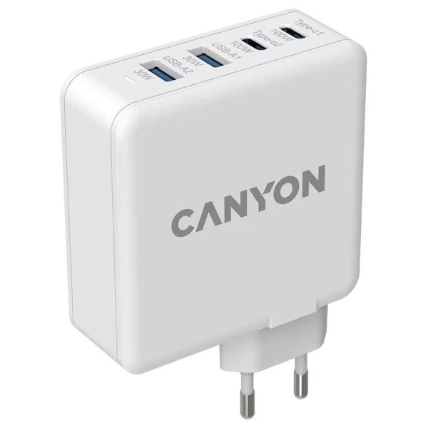 Мережевий зарядний пристрiй Canyon H-65 white (GAN 100W)