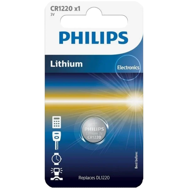 Батарейка літієва блістер, 1 шт Philips CR1220