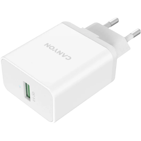 Мережевий зарядний пристрiй Canyon H-36-01 white (QC 36W)