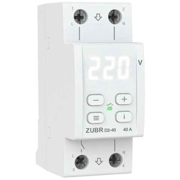 Реле напруги ZUBR D2-40 (max 40 А, 8 800 ВА)