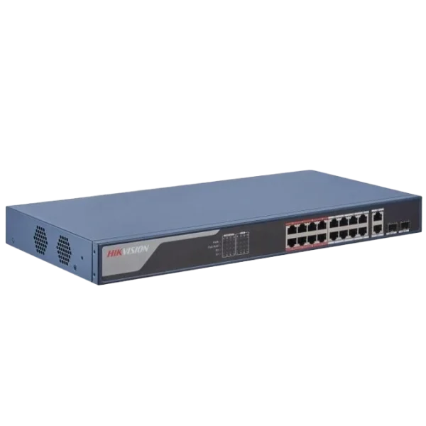 Комутатор 16 портів керований Hikvision DS-3E1318P-EI(B) PoE