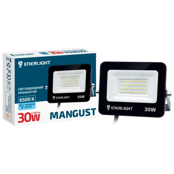 Прожектор світлодіодний 30Вт 6500K ENERLIGHT MANGUST