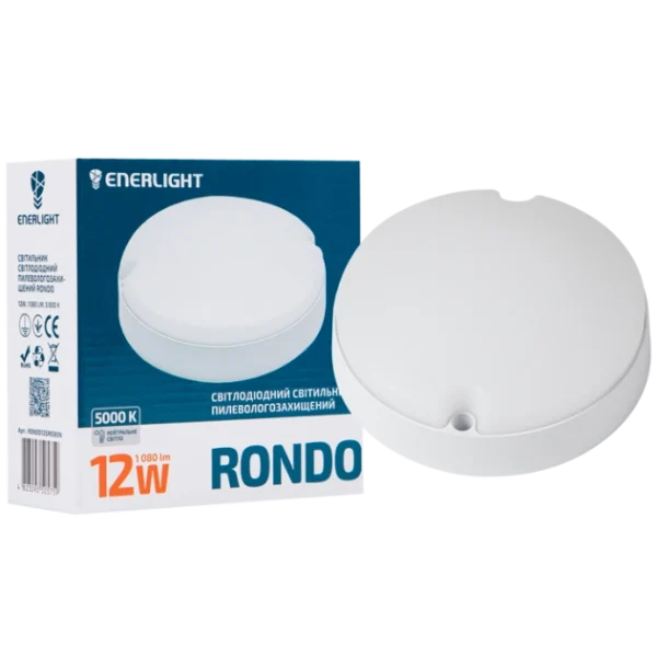 Світильник світлодіодний 12Вт 5000К IP65 ENERLIGHT RONDO