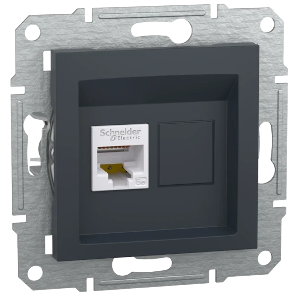 РОЗЕТКА КОМП'ЮТЕРНА RJ45 UTP КАТ. 5Е АНТРАЦИТ Schneider Electric Asfora EPH4300169