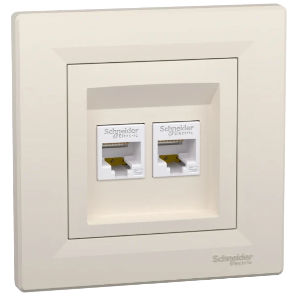 РОЗЕТКА КОМП'ЮТЕРНА RJ45 UTP КАТ. 5Е ПОДВІЙНА Schneider Electric Asfora EPH4400123