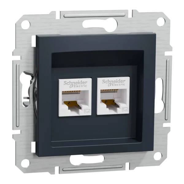 Розетка комп'ютерна антрацит, пластик, для врізного монтажу Schneider Electric EPH4400171 Asfora