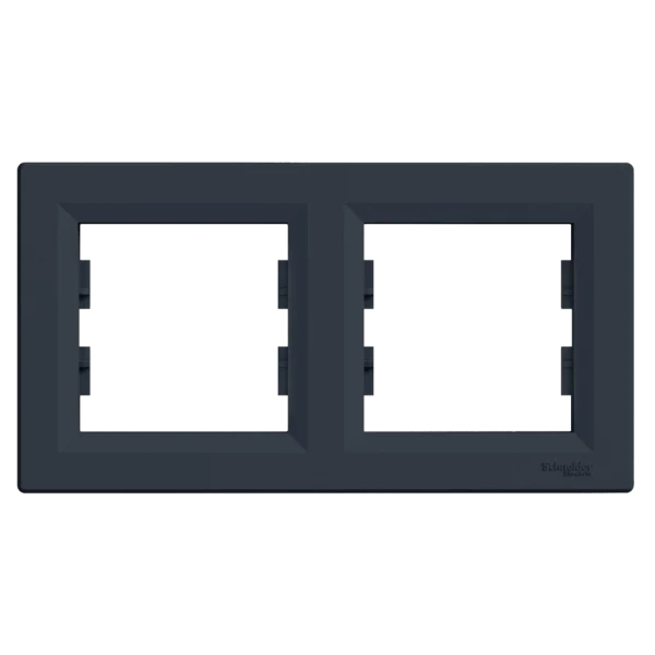 Рамка 2 поста антрацит горизонтальна Schneider Electric EPH5800271 Asfora