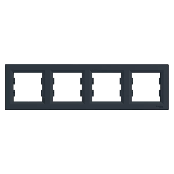 Рамка 4 поста антрацит горизонтальна Schneider Electric EPH5800471 Asfora
