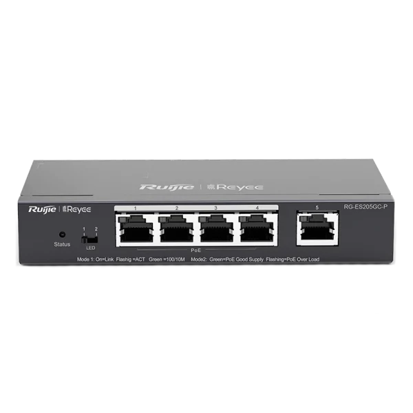 5-портовий гігабітний інтелектуальний POE комутатор Ruijie RG-ES205GC-P