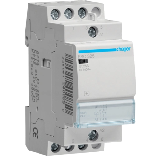 Контактор 25A 230В 3нв 2мод Hager ESC325