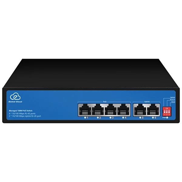 Комутатор 4 порти некерований Ewind EW-ES2006CF-AP PoE