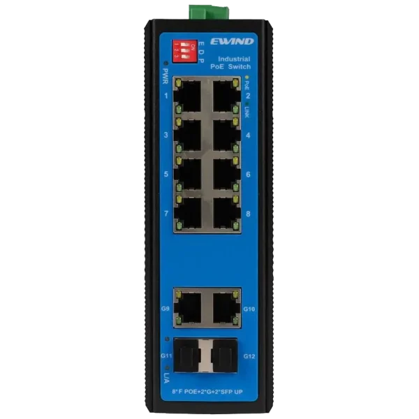 Комутатор 12 портів некерований Ewind EW-PIS1712-8FE PoE