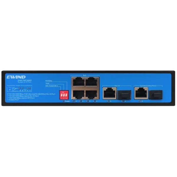 Комутатор 7 портів некерований Ewind EW-S1907CG-AP PoE