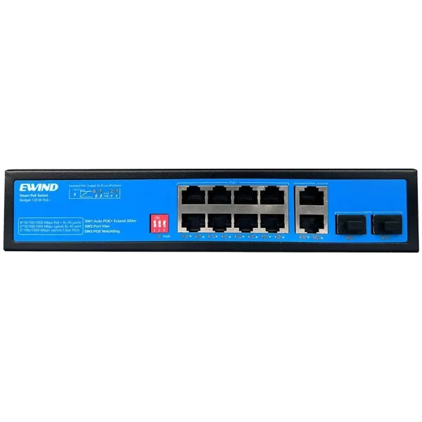 Комутатор 12 портів некерований Ewind EW-S1912CG-AP POE