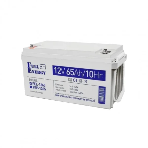 Свинцево-кислотна акумуляторна батарея Full Energy FEL-1265 65А•ч 12В гелевая
