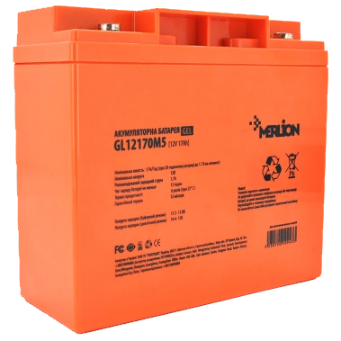 Свинцево-кислотна акумуляторна батарея MERLION GL12170M5 17 A•ч 12В гелевая
