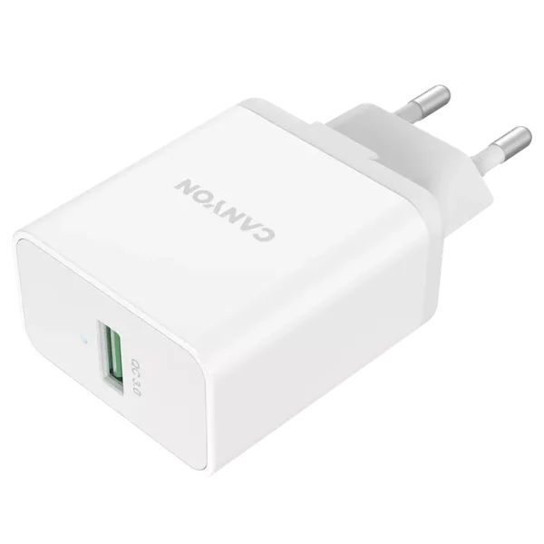 Мережевий зарядний пристрiй Canyon H-24 white (QC 24W)