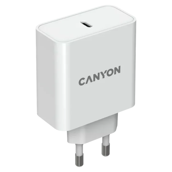 Мережевий зарядний пристрiй Canyon H-65 white (GAN 65W)