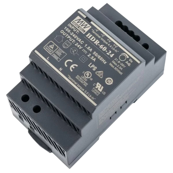 Блок живлення (для монтажа на DIN рейку) MeanWell HDR-60-24 24B 2.5А
