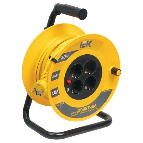 Подовжувач-катушка 4гн 20м З/К УК20 т/з (3х1,5мм2) IP44 IEK