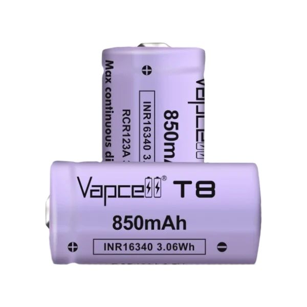 Акумулятор Vapcell T8 INR16340 (CR123A) 850 mah 3A, Li-ion