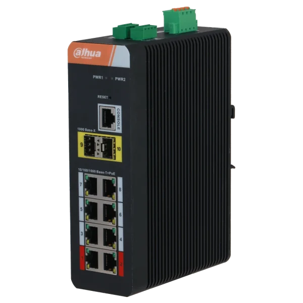 Комутатор 10 портів керований Dahua DH-IS4210-8GT-120 PoE